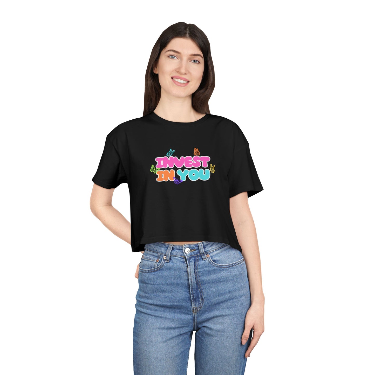 INVEST CROPPED TEE
